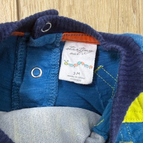 Starting Out Blue and Yellow Baby Onesie Little Monster 3 Months - Picture 3 of 5